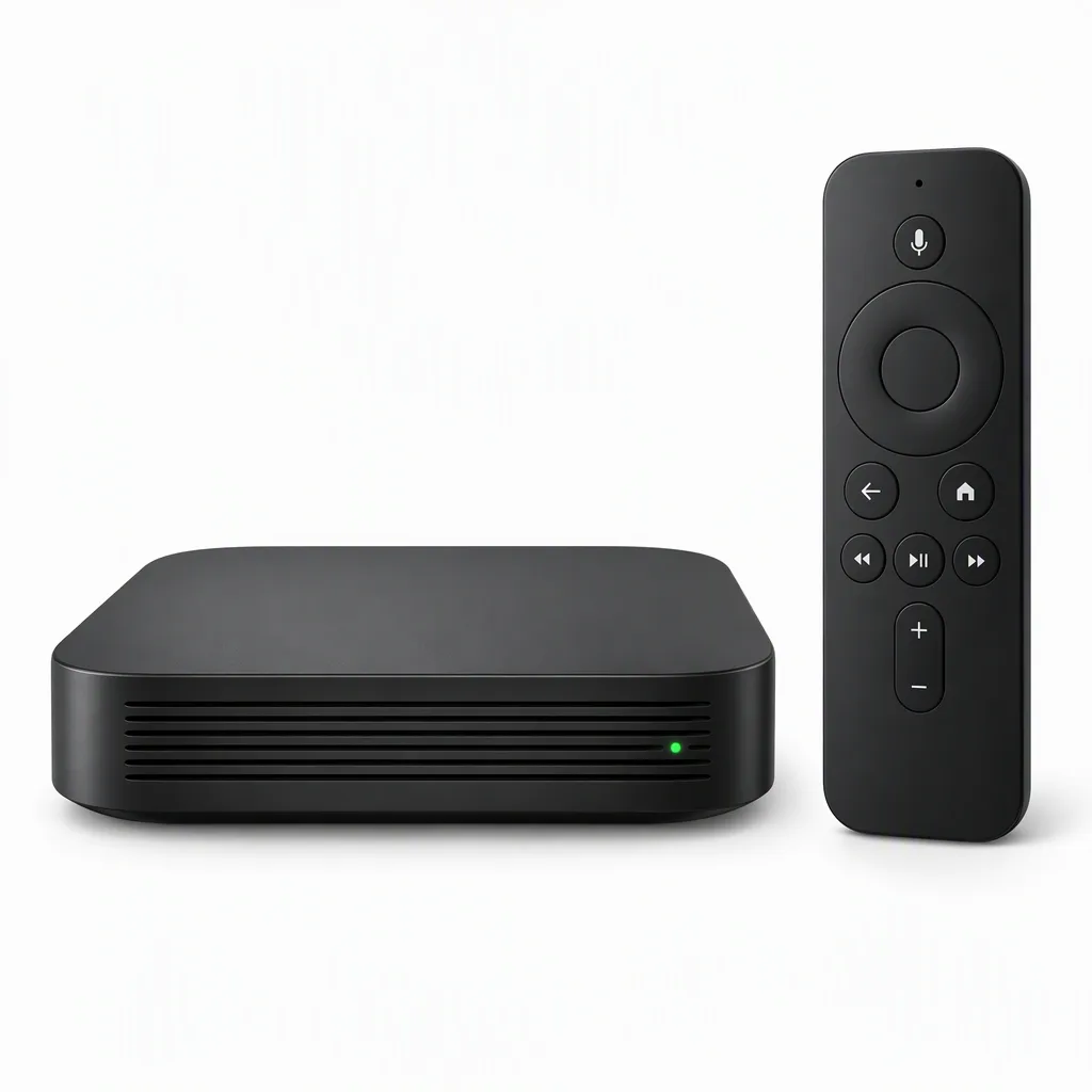 Descodificador Vodafone TV 4K Pro con su mando por voz